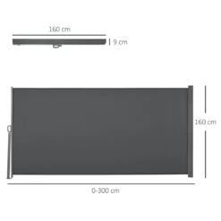 Outsunny Toldo Lateral Retráctil 300x160 Cm Pantalla Enrollable Mampara De Privacidad Y Protección Solar Para Jardín Balcón Terraza Gris -OUTSUNNY TIENDA 01bc12f269b094ddb4b9ab3fc5b4756ee861cbd0 cec7f9ab6ca14cd097a327c26616cb8d