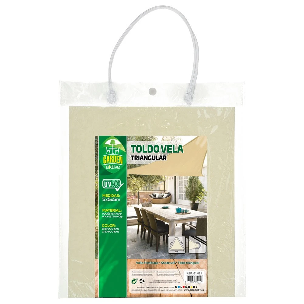 Toldo Triangular Sombreo Aktive Garden Color Crema 6 Toldo Triangular Sombreo Aktive Garden Color Crema - Imagen 4