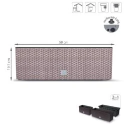 Prosperplast Jardinera Para Balcón Rato Case , Dimensiones (Mm) 580X180X195, Color Mocca -OUTSUNNY TIENDA 04b098f108c27f8351c1b687b6f72492f2c1461f dcd299b7f06844aebbb5e631d391c0af