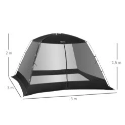 Outsunny Carpa De Jardín 3x3x2 M Cenador Para 4-6 Personas Con 4 Mosquiteras Y Puerta Incluye Bolsa De Transporte Protección Solar Para Camping Viajes Exterior Negro -OUTSUNNY TIENDA 055694c0a96eda5c1c0e8df9d2d53d46fdbf86b0 a010b04af25c4b1ca85271d352c0c3e2