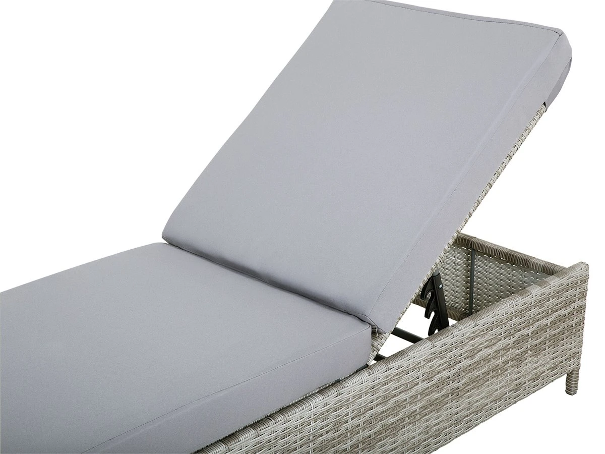 Tumbona De Jardín En Ratán Gris TURIN II 7 Tumbona De Jardín En Ratán Gris TURIN II - Imagen 5