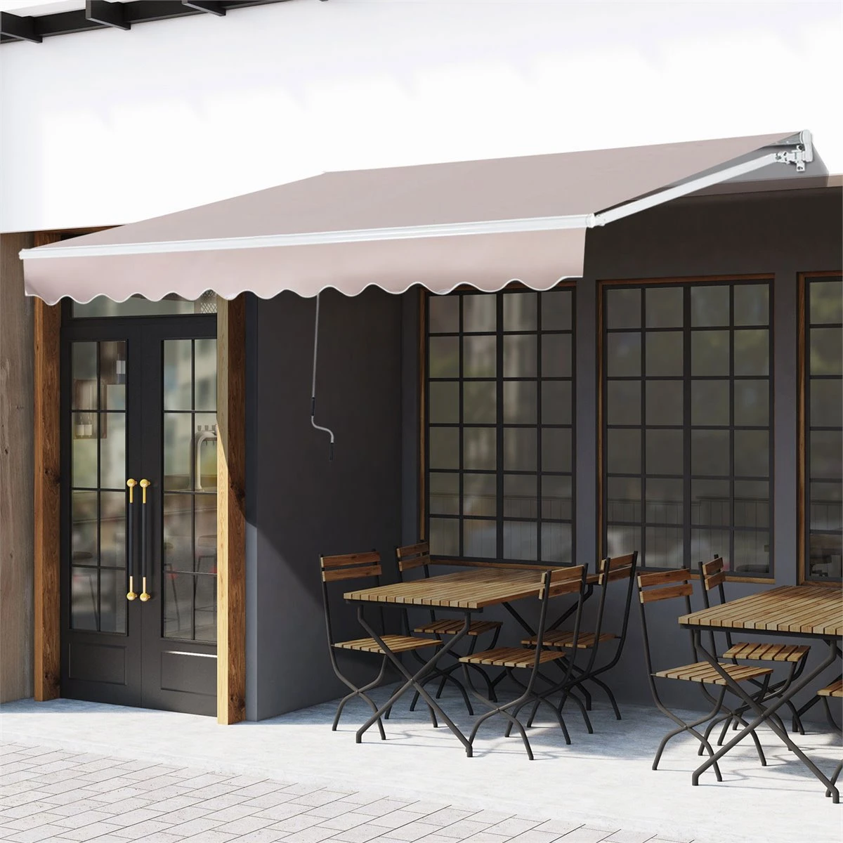 Outsunny Toldo Manual Con Manivela 3x2m Toldo Con Brazo Plegable Retráctil Ángulo Ajustable De Aluminio Protección Solar Para Puerta Ventanas Balcón Beige 4 Outsunny Toldo Manual Con Manivela 3x2m Toldo Con Brazo Plegable Retráctil Ángulo Ajustable De Aluminio Protección Solar Para Puerta Ventanas Balcón Beige - Imagen 2