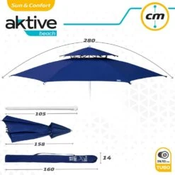 Sombrilla Octogonal 280 Cm Doble Techo Y Protección UV35 + Aktive Beach -OUTSUNNY TIENDA 07723f9728b924990cfd7c272284f59c95bc5c3b 4be2690d9d1b4f5d8a82415f5a7cb05e