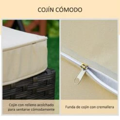 Outsunny Set De 2 Tumbonas De Ratán De Jardín Chaise Longue Con Respaldo Ajustable En 4 Posiciones Cojines Acolchados Y Desenfundables Para Terraza Patio Exterior 192x62,5x58-95 Cm Marrón Y Beige -OUTSUNNY TIENDA 07c7d47e6cd5586a2a0a9692c0bdfca4541e63d0 043e99a9678c47d4970d42ea77a0c3c0