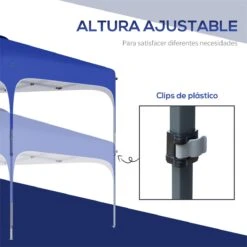 Outsunny Cenador Plegable 2,5x2,5x2,68 M Carpa De Jardín Protección UV 50+ Ajustable En Altura Con 4 Bolsas De Arena Y Bolsa De Transporte Para Camping Fiestas Patio Azul -OUTSUNNY TIENDA 0815fe14219e9bcda9777c33e30836b9db739b19 4769190dbb48439c95a1da64a6f0465b