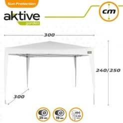 Cenador Plegable Blanco Poliéster UV50 300x300x240/250 Cm Aktive 13 Cenador Plegable Blanco Poliéster UV50 300x300x240/250 Cm Aktive -OUTSUNNY TIENDA 09ba50f90b76ed7bfde9d38fd635b386a3269068 ed9f489f07084ee89347f95319d7ce62