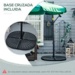 Outsunny Sombrilla De Jardín Ø293x240 Cm Parasol Excéntrico Con Rotación De 360° Manivela Base Cruzada Y Soporte De Acero Para Terraza Patio Balcón Verde -OUTSUNNY TIENDA 0a2316d156d162e3c36920af5fe2bf92de3320c1 f973bda4f65f4024a92eccd862d88408