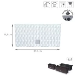 Prosperplast Jardinera Para Balcón Rato Case , Dimensiones (Mm) 395X185X195, Color Blanco -OUTSUNNY TIENDA 0afd78d63a0a711d46f6fda814af8baf79a1572e 345688fb03164e99a7552d345a70a9ca