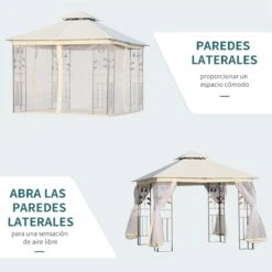 Outsunny Cenador De Jardín 300x300x280 Cm Carpas Para Exterior Grandes Doble Techo Con Mosquitera Y Piquetas Para El Suelo Fácil De Drenar Poliéster Acero Blanco 16 Outsunny Cenador De Jardín 300x300x280 Cm Carpas Para Exterior Grandes Doble Techo Con Mosquitera Y Piquetas Para El Suelo Fácil De Drenar Poliéster Acero Blanco -OUTSUNNY TIENDA 0b71d0759fe4a231476f6ba9ac01ea39980c71c1 bf89da5341474a248d7475a390bd4e69
