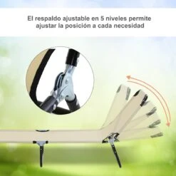 Outsunny Tumbona Plegable Reclinable Con Ángulo Ajustable De 5 Posiciones Para Jardín Exterior Piscina Terraza Camping Carga 120 Kg 190x56x28 Cm Beige -OUTSUNNY TIENDA 0b94b80e6bc59d5056abd7f287e00a9c7383abb3 3ba38ace2c154bc7af6c1b78bf7234f8