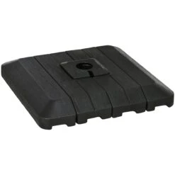 Outsunny Pesos De Base De Sombrilla En Voladizo De 4 Piezas Soporte De Parasol De Patio Rellenable De Agua De 100 Kg O Arena De 135 Kg Para Base Cruzada 98x98x18,5 Cm Negro