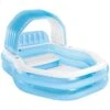Piscina Hinchable Para Niños Azul C/sillón Y Toldo 229x191x135 Cm INTEX