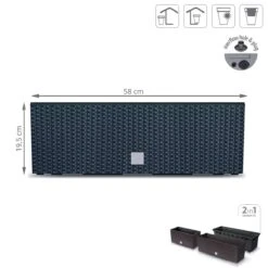 Prosperplast Jardinera Para Balcón Rato Case , Dimensiones (Mm) 580X180X195, Color Antracita -OUTSUNNY TIENDA 0e688da09e1b6ab546fb7fb3c4bb649fe0ceeafb 9f15128e819f43ed9e17d5f87ca8dc0f