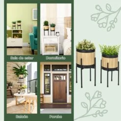 Outsunny Juego De 2 Soportes Para Plantas De Metal Cubierta De Totora Soportes Para Macetas Maceteros Redondos Para Salón Cocina Dormitorio Ø16x30 Cm Y Ø14x25,5 Cm Negro 16 Outsunny Juego De 2 Soportes Para Plantas De Metal Cubierta De Totora Soportes Para Macetas Maceteros Redondos Para Salón Cocina Dormitorio Ø16x30 Cm Y Ø14x25,5 Cm Negro -OUTSUNNY TIENDA 0ede8d307d2109e6eeba5abd3dc1c3d59d6b4e9b 2a018234becf4fb8af20b08fa19b5021