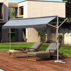 Outsunny Toldo De Pie Independiente 300x295x260 Cm Con Manivela Doble Cara Ángulo Ajustable Portátil Protección Solar Para Jardín Terraza Patio Gris -OUTSUNNY TIENDA 0f1f682560bfc571f39aec11de86d4651da66f73 7e30b9bb92b843249c6b6a2a1ea603ad