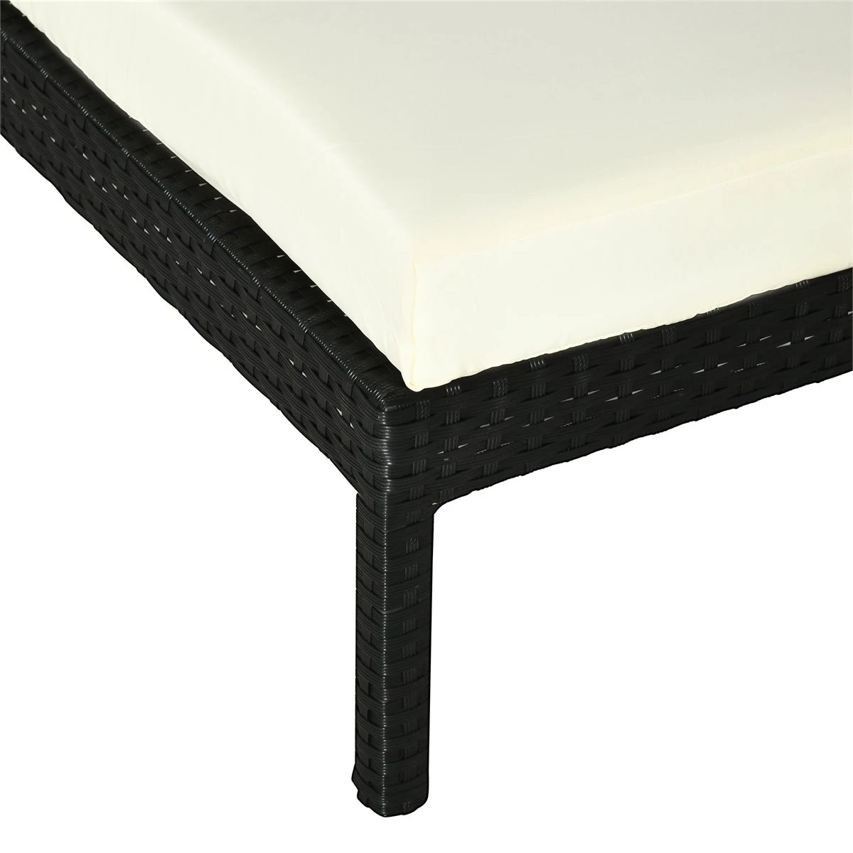 Outsunny Tumbona De Ratán De Jardín Con Cojines Acolchados Respaldo Ajustable En 5 Posiciones 2 Ruedas Y Tela Extraíble Lavable 67x196x96 Cm Negro 11 Outsunny Tumbona De Ratán De Jardín Con Cojines Acolchados Respaldo Ajustable En 5 Posiciones 2 Ruedas Y Tela Extraíble Lavable 67x196x96 Cm Negro - Imagen 9