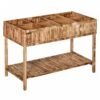 Outsunny Huerto Urbano De Madera 120x60x81 Cm Jardinera Elevada Para Cultivo De Plantas Flores Con Estante Inferior Para Jardín Terraza Exterior Carbanizado
