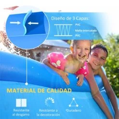 Outsunny Piscina Hinchable Redonda 4.000 Litros Ø274x76 Cm Para 3-4 Personas Piscina Inflable Familiar Adultos Y Niños Con Inflador De Mano Para Jardín Patio Exterior Azul -OUTSUNNY TIENDA 129e59f9b1ba5efc994e5baac1e14eb2b27ce360 9941f39ab47b41efaeca203aca4aa1bf