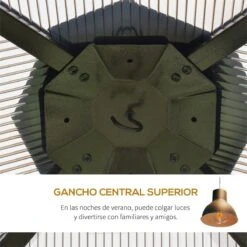 Outsunny Cenador De Jardín 3x3 M Marco De Aluminio Con Doble Techo De Policarbonato Y 4 Cortinas 4 Mosquiteras Con Cremallera Para Exterior Fiestas Beige Y Negro -OUTSUNNY TIENDA 12b3f4e27e16f5fba5a508e15861628f3ffceaf3 2d6a8bfecdc7470ab90509b101fa9cfc