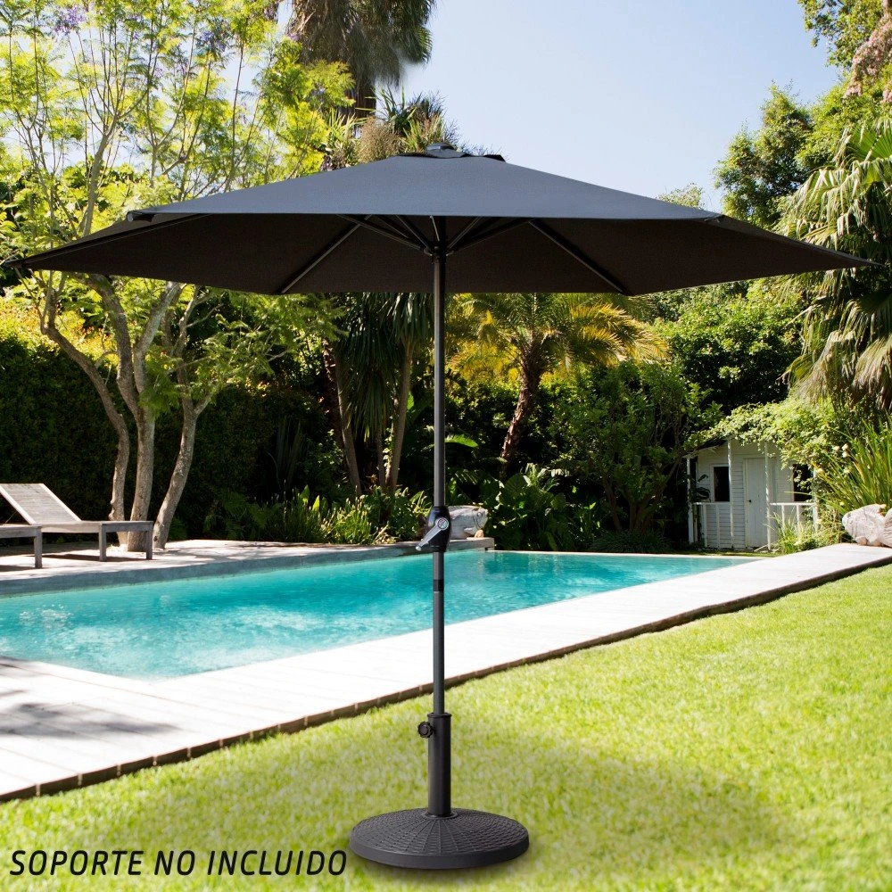Parasol Hexagonal 250 Cm Color Antracita Mástil Aluminio Aktive Garden 7 Parasol Hexagonal 250 Cm Color Antracita Mástil Aluminio Aktive Garden - Imagen 5