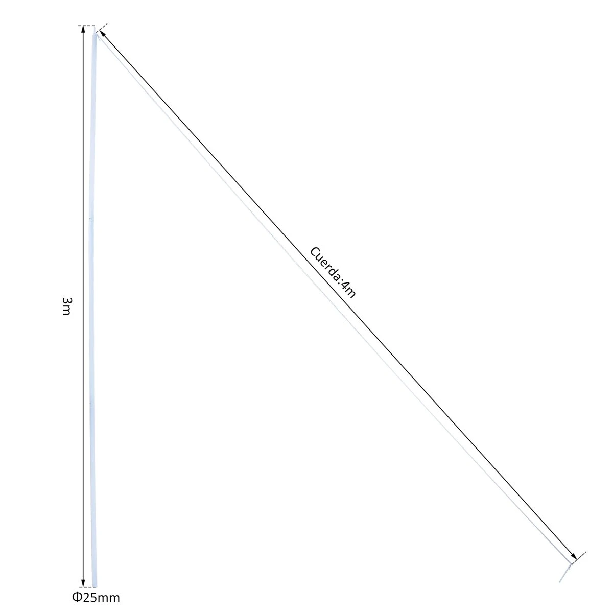 Outsunny Poste Para Toldo Vela O Toldo De Refugio Mástil Para Tienda De Campaña Fácil De Montar Y Desmontar - 3m - Blanco 3 Outsunny Poste Para Toldo Vela O Toldo De Refugio Mástil Para Tienda De Campaña Fácil De Montar Y Desmontar - 3m - Blanco