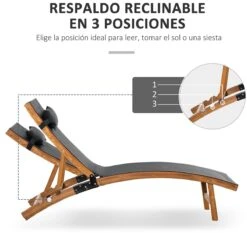 Outsunny Tumbona De Jardín Tipo Hamaca Con Altura De Respaldo Ajustable Reposacabeza Extraíble Y Marco De Madera Ergonómico Para Terraza Playa Exterior 180x56x72 Cm Negro 14 Outsunny Tumbona De Jardín Tipo Hamaca Con Altura De Respaldo Ajustable Reposacabeza Extraíble Y Marco De Madera Ergonómico Para Terraza Playa Exterior 180x56x72 Cm Negro -OUTSUNNY TIENDA 13cd79ff4525be47ce11133850b0f206c1048721 fbe395ac1ae0441bbb257e246b4239ce