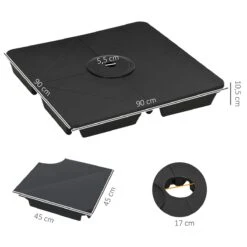 Outsunny Pesos Para Base De Sombrilla En Voladizo De 4 Piezas Rellenable De Arena 120 Kg O Agua 160 Kg Para Sombrilla De Plátano Base Cruzada 90x90x10,5 Cm Negro -OUTSUNNY TIENDA 148d0bf2ba9083bdf0cb43f6924d47f4e72757e6 96be5e06211c4df5958a9524ac860715