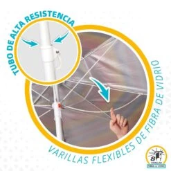 Sombrilla Playa Antiviento 220 Cm Con Protección UV50 Aktive Beach -OUTSUNNY TIENDA 15252ca07deb014c65d0e1564628b4a104f4f074 f6e42a3148cc4a368db490b01f65cece