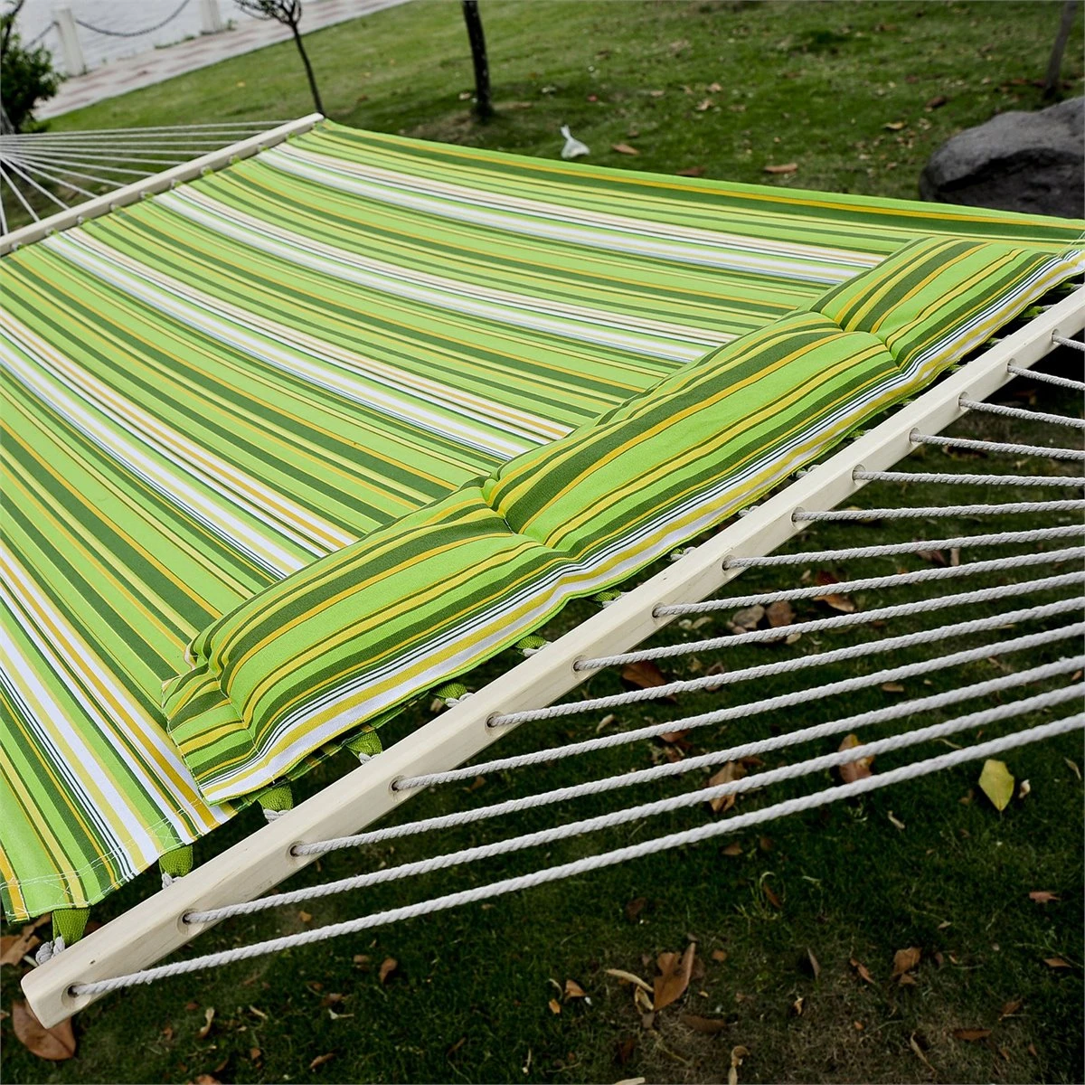 Outsunny Hamaca Colgante De Algodón Para Jardín Camping Playa Picnic Con Almohadilla 188x140cm Con Carga De 180 Kg 6 Outsunny Hamaca Colgante De Algodón Para Jardín Camping Playa Picnic Con Almohadilla 188x140cm Con Carga De 180 Kg - Imagen 4