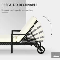 Outsunny Conjunto De 2 Tumbonas De Ratán De Jardín Con Cojines Acolchados Respaldo Ajustable En 5 Posiciones 2 Ruedas Y Tela Extraíble Lavable 67x196x51 Cm Negro 15 Outsunny Conjunto De 2 Tumbonas De Ratán De Jardín Con Cojines Acolchados Respaldo Ajustable En 5 Posiciones 2 Ruedas Y Tela Extraíble Lavable 67x196x51 Cm Negro -OUTSUNNY TIENDA 158d7b4c6346564d770502004c43d31b39b204cb e2124648feba43dd881e5d15ab5464ac