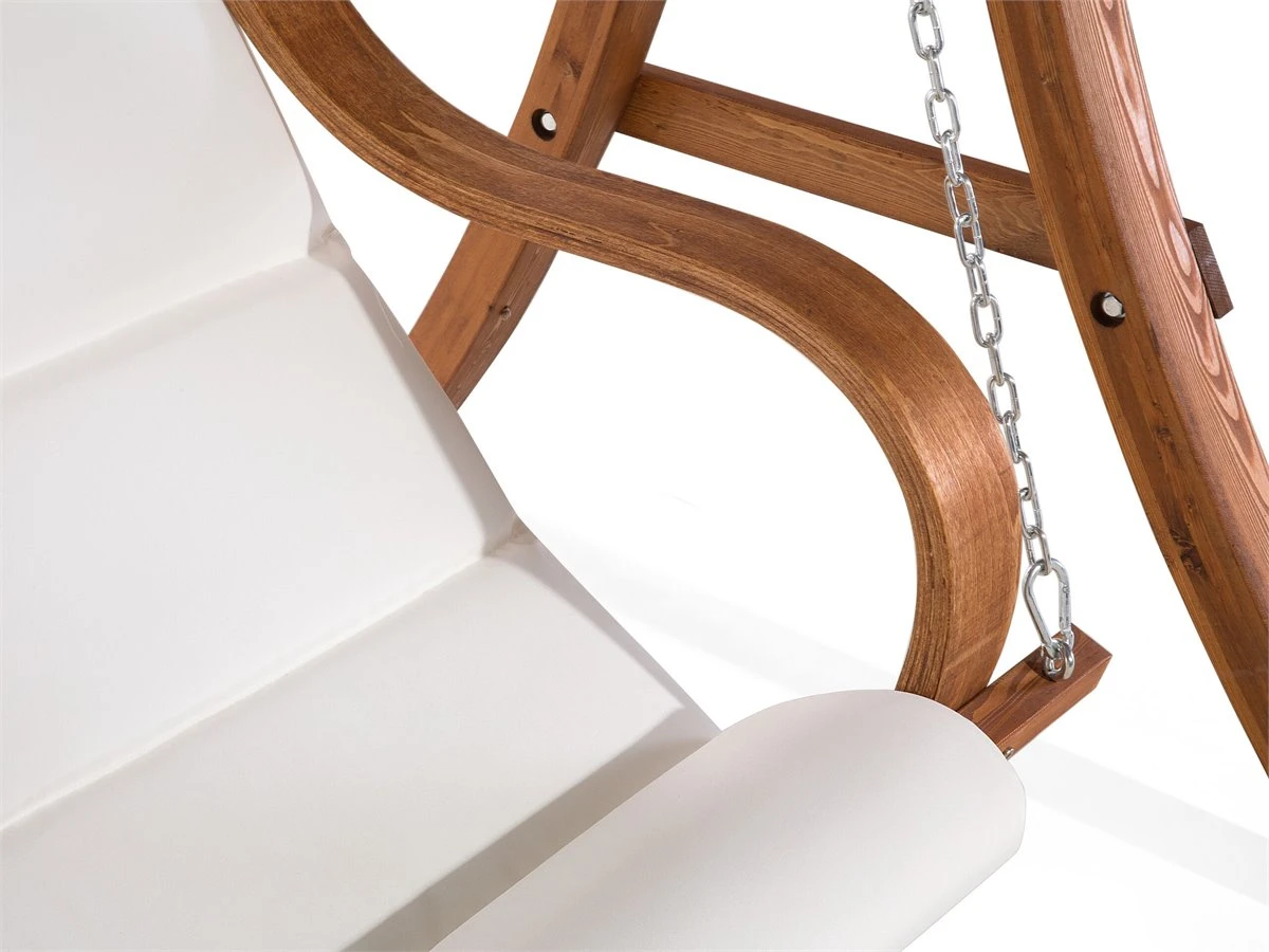 Columpio De Madera De Alerce Oscura/beige Crema APRILIA 12 Columpio De Madera De Alerce Oscura/beige Crema APRILIA - Imagen 10