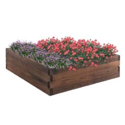 Outsunny Huerto Urbano Jardinera De Madera Maciza De Abeto Cama De Plantación De Jardín Para Cultivo Plantas Flores Hierbas 80x80x22,5 Cm Marrón -OUTSUNNY TIENDA 15e47e431f33666c52c28f84bbaf45d4418dbd24 206d9f072ca54aaab0f96debc63f5b77