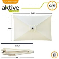 Sombrilla Para Jardín Rectangular 300x200 Cm C/protección UV50 Aktive -OUTSUNNY TIENDA 164825637414edb0efa221a09ba85f1f0d398c76 82ae052d890f4c1f8b5ace74a1669b5d