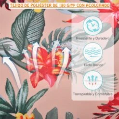 Outsunny Silla Colgante Estampado Floral Hamaca Con Cojín Reposacabezas Para Interior Exterior 100x106 Cm Carga Máx. 100 Kg -OUTSUNNY TIENDA 17842d371694ae6a115761f5d237f9a3b873b31b 1ab2e2193da74612be134ef77ee5d1f1