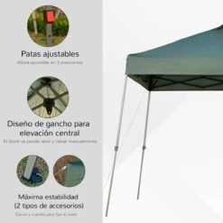 Outsunny Cenador Plegable 3x3m Portátil De Jardín Con Bolsa De Transporte Con Ruedas Acero Para Exterior Fiestas Camping Verde -OUTSUNNY TIENDA 182e53078a69acc999b5aec993d87c76c3885adc 32b590e678f64606abf25a63fefc081a