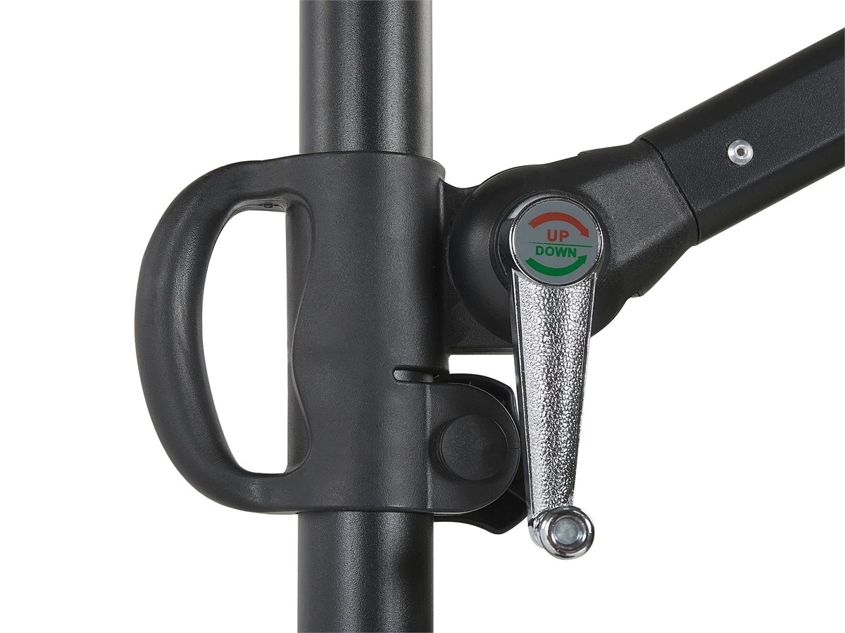 Sombrilla Voladiza De Poliéster Gris Pardo/negro 295 Cm SAVONA II 10 Sombrilla Voladiza De Poliéster Gris Pardo/negro 295 Cm SAVONA II - Imagen 8