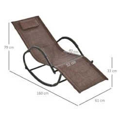 Outsunny Tumbona Mecedora De Exterior Con Reposabrazos Reposacabezas Y Efecto De Ratán Para Jardín Terraza Patio Carga Máx. 160 Kg 61x160x79 Cm Marrón -OUTSUNNY TIENDA 19bd64e68d8e982a5cd01b1d2cd8246735521c82 2527b326e1c14469b45e268cee4a1b57