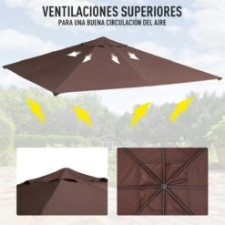 Outsunny Techo De Repuesto 2.98x2.95 M Para Cenador De Jardín Cubierta De Repuesto De Gazebo Pabellón Exterior Con 8 Orificios De Drenaje Y Ventilación Café 19 Outsunny Techo De Repuesto 2.98x2.95 M Para Cenador De Jardín Cubierta De Repuesto De Gazebo Pabellón Exterior Con 8 Orificios De Drenaje Y Ventilación Café -OUTSUNNY TIENDA 1c119165d8b899387fc02350320e01b0a27f2648 bf93e10497624c3d84822a9f8392ae92