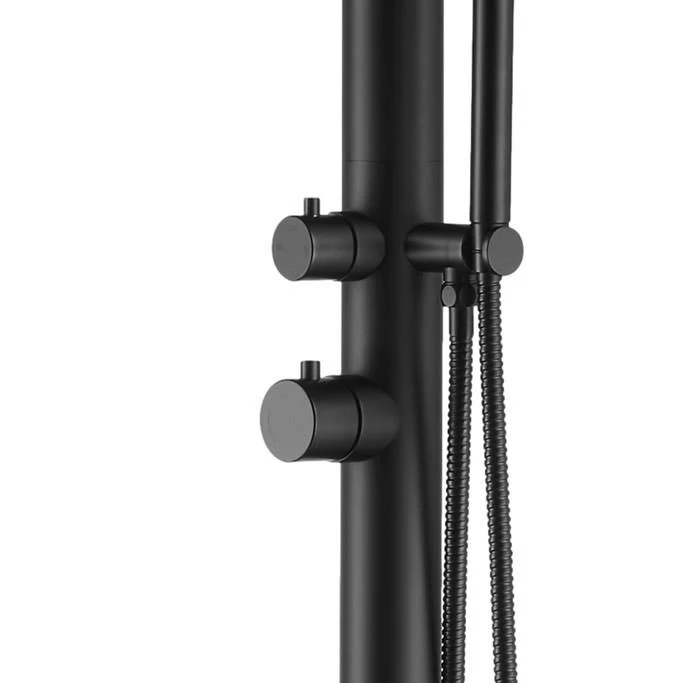 Ducha De Piscina Pula Nera Con Rociador De 25 Cm De Diámetro Ducha De Jardín Con Mezclador Y Teleducha Cuerpo Y Accesorios En Acero Inoxidable Marino AISI 316L. Ducha Con Suministro De Agua Caliente Y Fría Conexiones Ocultas En La Base 4 Ducha De Piscina Pula Nera Con Rociador De 25 Cm De Diámetro Ducha De Jardín Con Mezclador Y Teleducha Cuerpo Y Accesorios En Acero Inoxidable Marino AISI 316L. Ducha Con Suministro De Agua Caliente Y Fría Conexiones Ocultas En La Base - Imagen 2