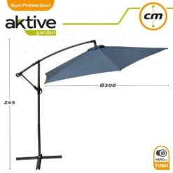 Parasol Excéntrico Banana 300 Cm Gris Mástil Aluminio Aktive Garden -OUTSUNNY TIENDA 1e197d437638e1dd46d448a5d3f65a1ea6649f23 4242e60d54f54490913fcaaf82b42a77