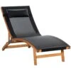 Outsunny Tumbona De Jardín Tipo Hamaca Con Altura De Respaldo Ajustable Reposacabeza Extraíble Y Marco De Madera Ergonómico Para Terraza Playa Exterior 180x56x72 Cm Negro -OUTSUNNY TIENDA 1e27507442635bf1185d7edecc3decf450591371 93958d0a5b33464eb1fdab22022fd8fc