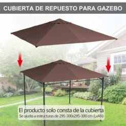 Outsunny Techo De Repuesto 2.98x2.95 M Para Cenador De Jardín Cubierta De Repuesto De Gazebo Pabellón Exterior Con 8 Orificios De Drenaje Y Ventilación Café 16 Outsunny Techo De Repuesto 2.98x2.95 M Para Cenador De Jardín Cubierta De Repuesto De Gazebo Pabellón Exterior Con 8 Orificios De Drenaje Y Ventilación Café -OUTSUNNY TIENDA 1f945019f9eaf1d806c6ec62d26300d33331a770 1aafdd834a214391b0421c889b38fdfb