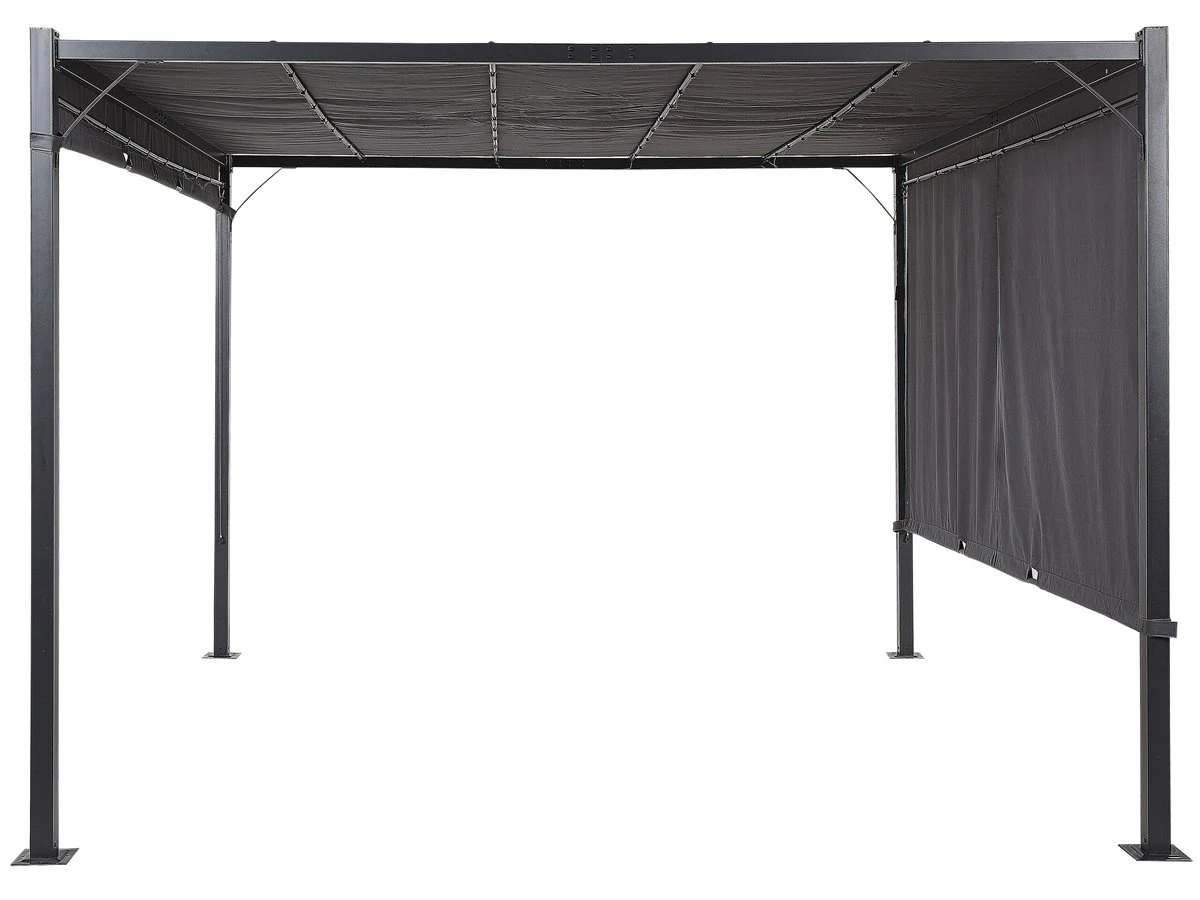 Cenador LED De Metal/poliester Gris Oscuro/negro 310 Cm PARGA 8 Cenador LED De Metal/poliester Gris Oscuro/negro 310 Cm PARGA - Imagen 6
