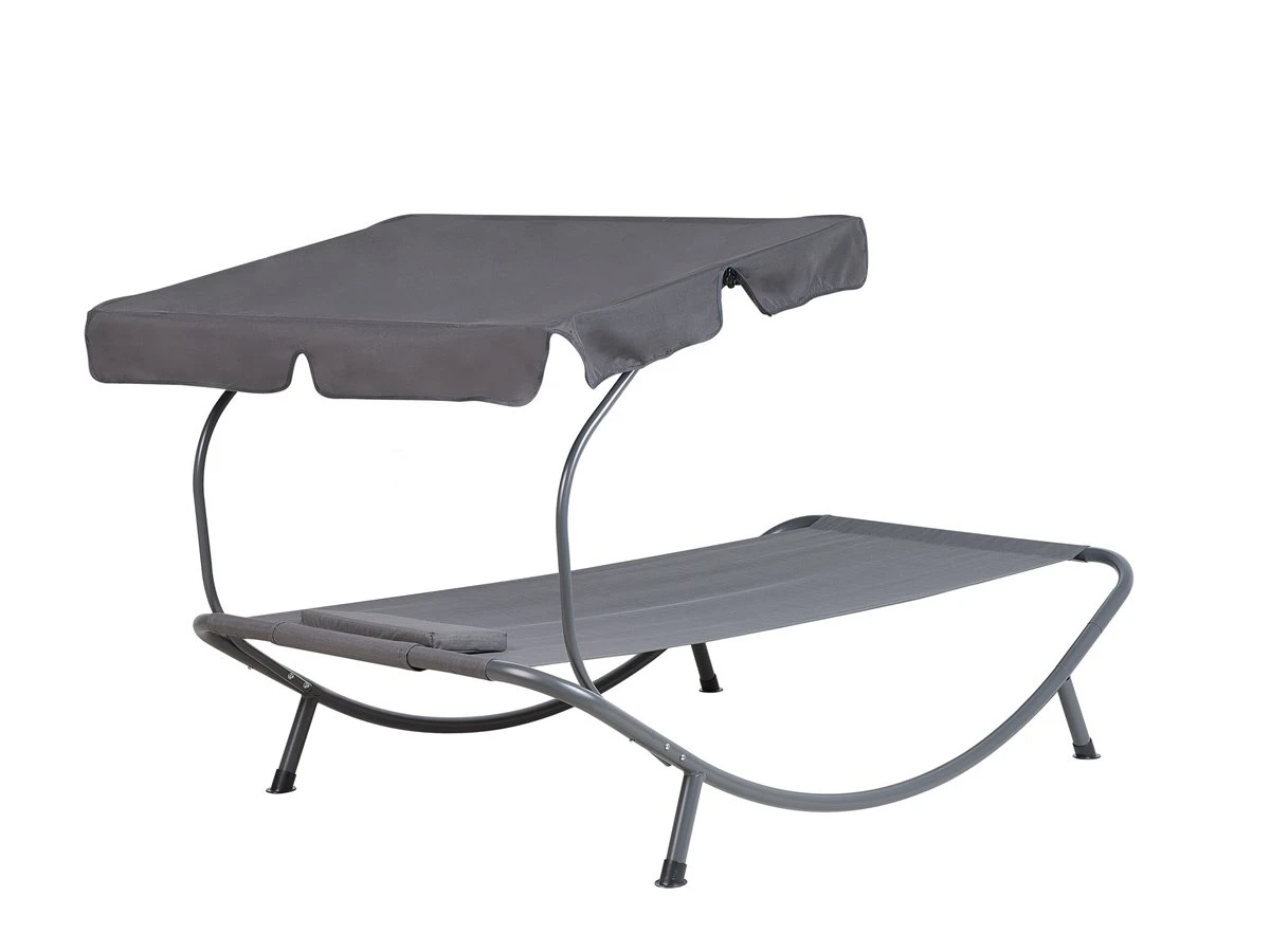 Tumbona De Jardín Metal Gris Con Techo Ajustable TERNO 8 Tumbona De Jardín Metal Gris Con Techo Ajustable TERNO - Imagen 6