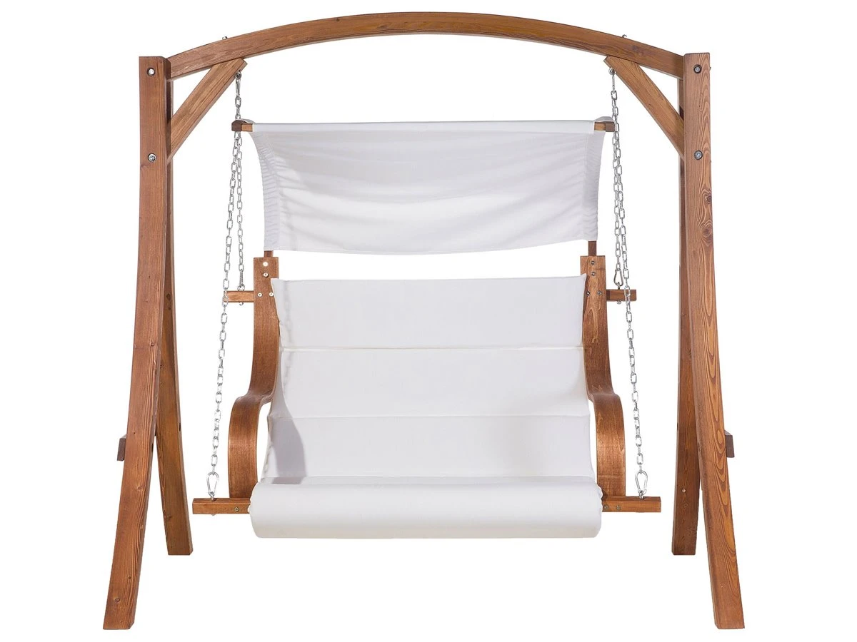 Columpio De Madera De Alerce Oscura/beige Crema APRILIA 9 Columpio De Madera De Alerce Oscura/beige Crema APRILIA - Imagen 7