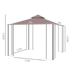 Outsunny Cenador De Jardín 3x3 M Pabellón Para Exterior Con Doble Techo De Ventilación 4 Mosquiteras Extraíbles Y Marco De Acero Protección Solar Para Fiestas Eventos Café 13 Outsunny Cenador De Jardín 3x3 M Pabellón Para Exterior Con Doble Techo De Ventilación 4 Mosquiteras Extraíbles Y Marco De Acero Protección Solar Para Fiestas Eventos Café -OUTSUNNY TIENDA 2240e0569c53ca9bede10a2cd01d21c740e6ef96 14f20737d96843caa9db43080314125d