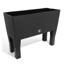 Jardinera Rato 72 Litros Con Riego En Color Antracita 80 X 33 X 65 Cm Con Patas