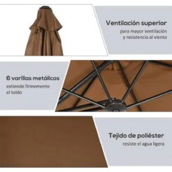 Outsunny Sombrilla Voladizo De Jardín Ø295x245 Cm Parasol Excéntrico Manivela Manual Con 6 Varillas De Metal Ventilación Y Base Cruzada Para Patio Terraza Exterior Marrón 15 Outsunny Sombrilla Voladizo De Jardín Ø295x245 Cm Parasol Excéntrico Manivela Manual Con 6 Varillas De Metal Ventilación Y Base Cruzada Para Patio Terraza Exterior Marrón -OUTSUNNY TIENDA 235d887189f280bbf74dc818b23a7a9e43219b5a ef9bbeabe56a49fe96ff3b515aa87217