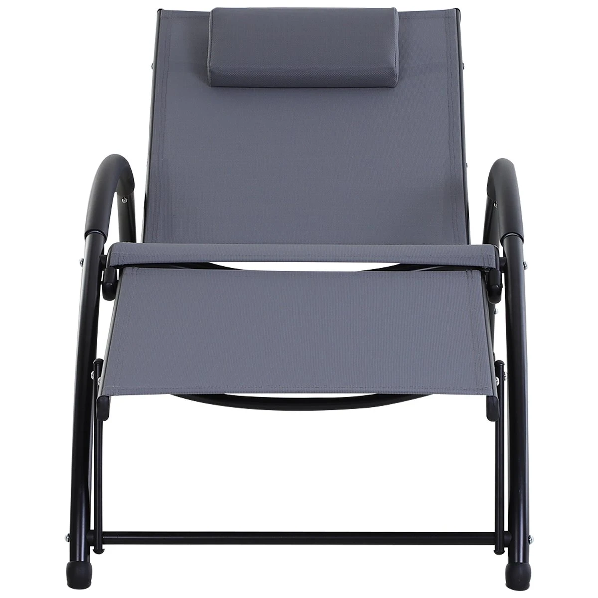 Outsunny Tumbona De Jardín Aluminio Reclinable Con Respaldo Ajustable De 5 Niveles Reposapiés Regulable Y Reposacabezas Extraíble Para Terraza Balcón Exterior 66x152x81 Cm Gris 6 Outsunny Tumbona De Jardín Aluminio Reclinable Con Respaldo Ajustable De 5 Niveles Reposapiés Regulable Y Reposacabezas Extraíble Para Terraza Balcón Exterior 66x152x81 Cm Gris - Imagen 4