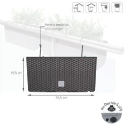 Prosperplast Jardinera Para Balcón RATO CASE W , Dimensiones (mm) 395x185x195, Color Ocre Oscuro -OUTSUNNY TIENDA 283251753e1241e24252981795809c4bdfaba327 ee8fa55cefe541038d69f48c9d6a3825